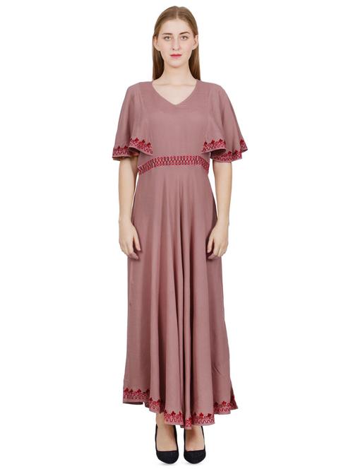 kimono sleeved embroidered maxi dress - 16762946 - Very Small Image - 1