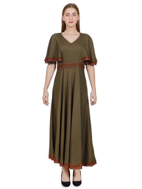 kimono sleeved embroidered maxi dress - 16762948 - Very Small Image - 1