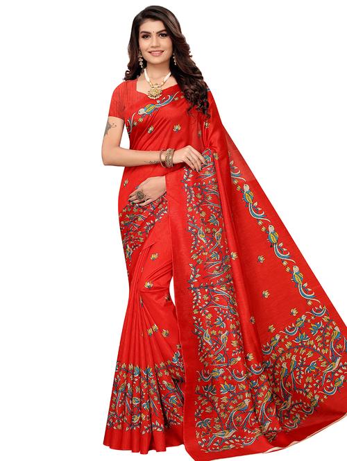 floral printed saree with blouse - 16762999 - Very Small Image - 1