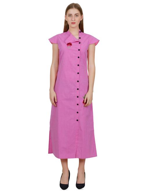cap sleeved button up a-line dress - 16763157 - Very Small Image - 1