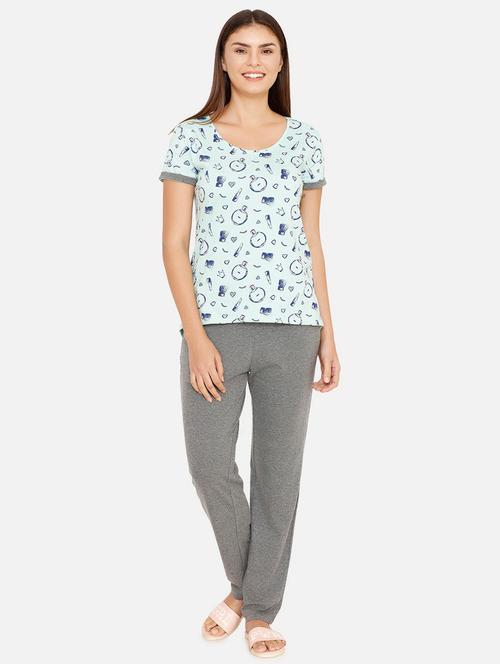 round neck quirky print pyjama set - 16763242 - Very Small Image - 1