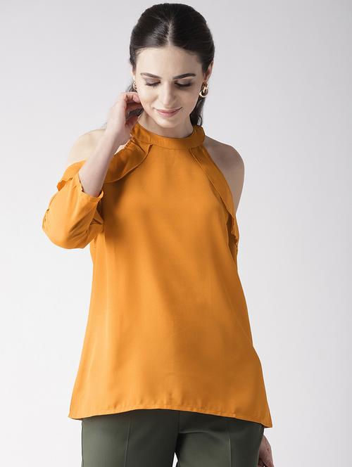 cold shoulder solid top - 16763484 - Very Small Image - 1