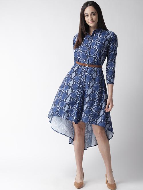 high low snake print belted dress - 16763527 - Very Small Image - 1