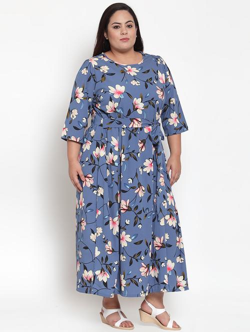 tie front floral plus dress - 16763542 - Very Small Image - 1