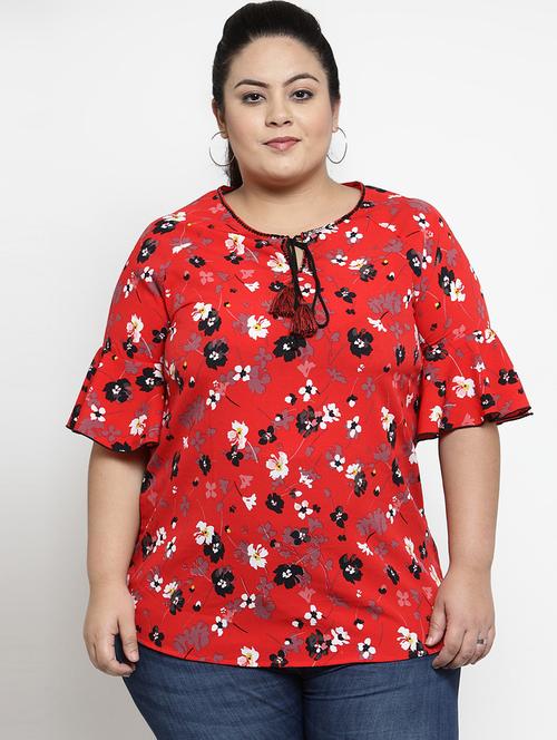 tie up neck floral top - 16763553 - Very Small Image - 1