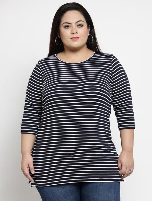round neck striped top - 16763554 - Very Small Image - 1