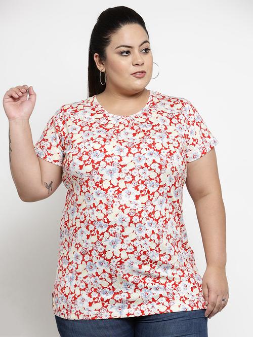 round neck floral tee - 16763583 - Very Small Image - 1