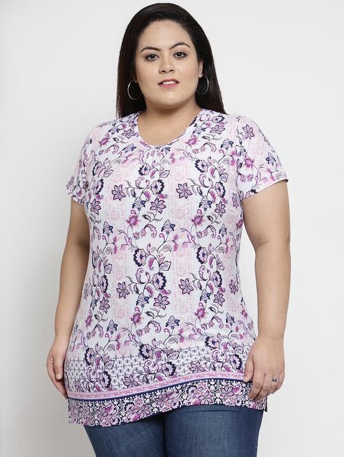 round neck floral top - 16763589 - Very Small Image - 1