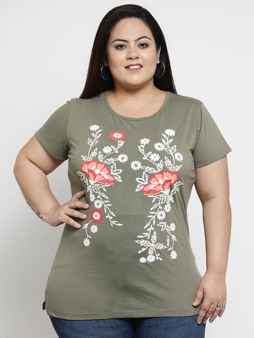 round neck floral tee - 16763593 - Very Small Image - 1