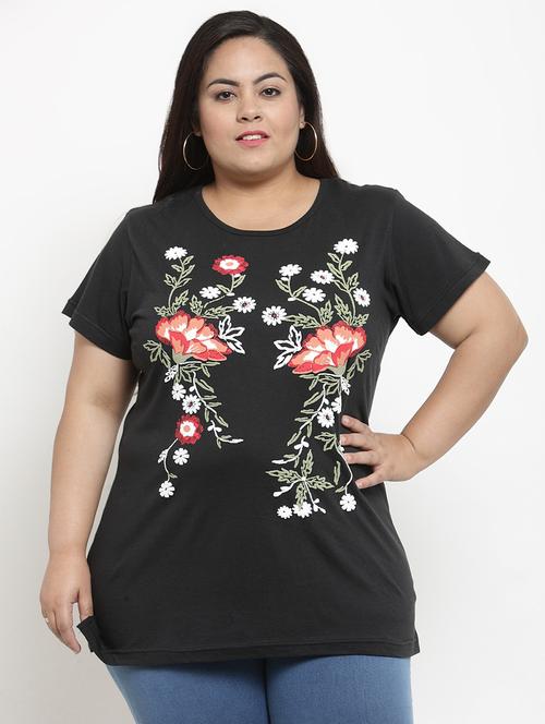 round neck floral tee - 16763594 - Very Small Image - 1