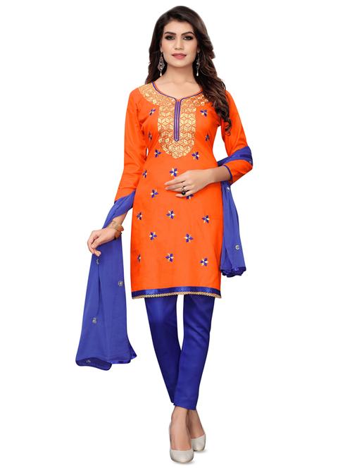 embroidered unstitched pant suit set - 16764085 - Very Small Image - 1
