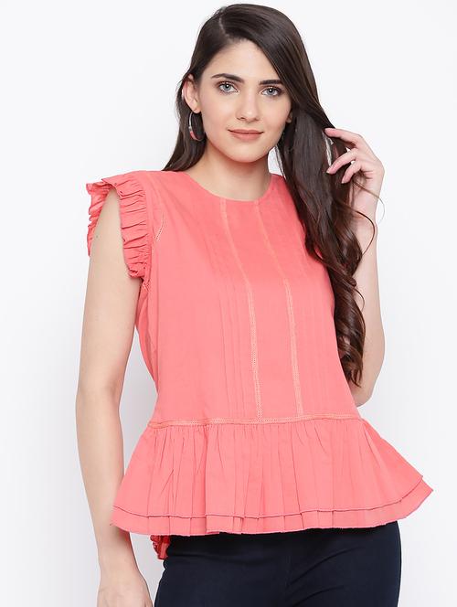 lace insert frill detail top - 16764265 - Very Small Image - 1