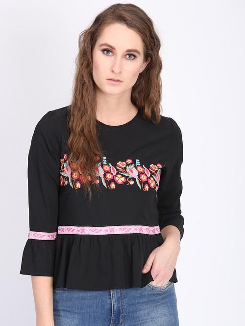 lace detail embroidered detail top - 16764310 - Very Small Image - 1