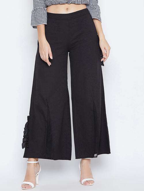 solid flat front wide leg trouser - 16764360 - Very Small Image - 1