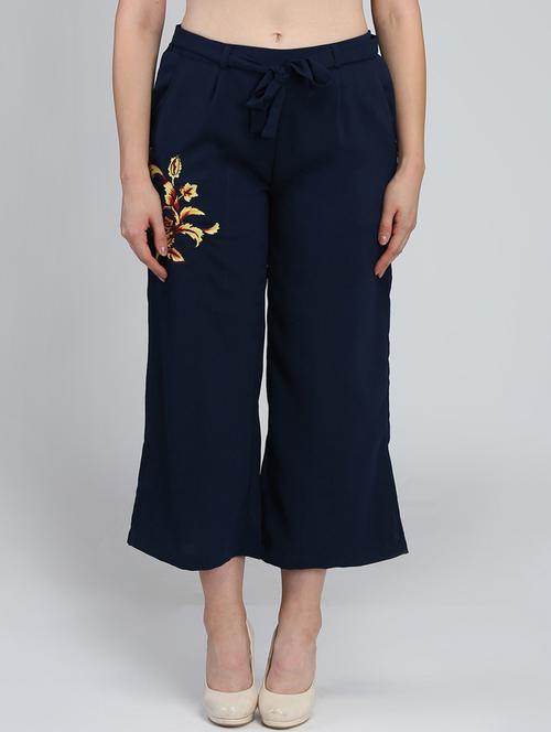 high rise tie knot floral trouser - 16764379 - Very Small Image - 1