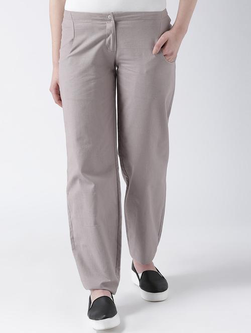 high rise solid flat front trouser - 16764386 - Very Small Image - 1