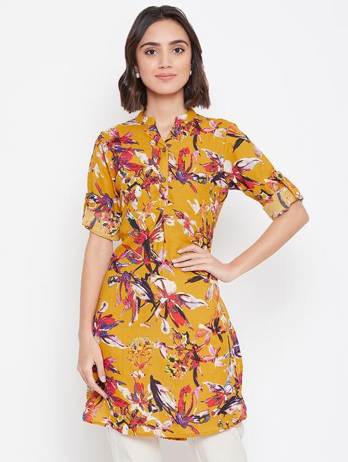 mandarin neck floral tunic - 16764557 - Very Small Image - 1