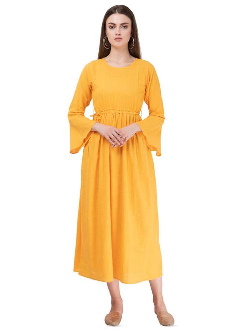 tie knot bell sleeved a-line dress - 16764670 - Very Small Image - 1