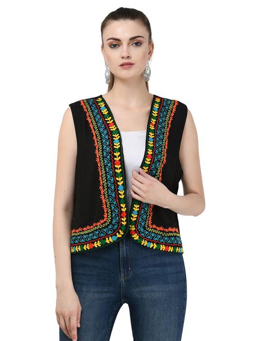 contrast embroidered summer jacket - 16764674 - Very Small Image - 1