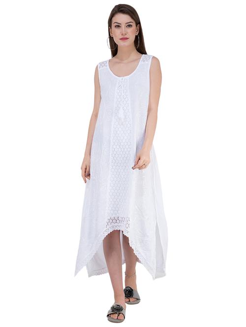 tie knot embroidered a-line dress - 16764707 - Very Small Image - 1