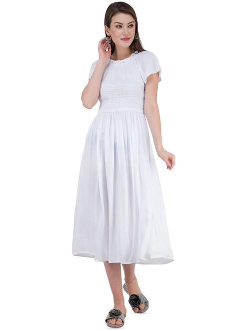 frill trim ruched flared dress - 16764719 - Very Small Image - 1