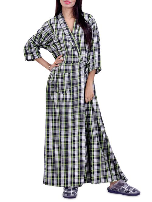 overlap checkered night gown - 16764941 - Very Small Image - 1