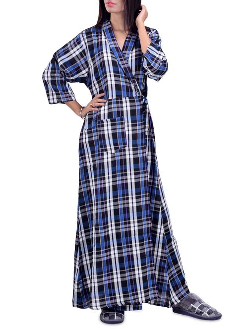 overlap checkered night gown - 16764944 - Very Small Image - 1