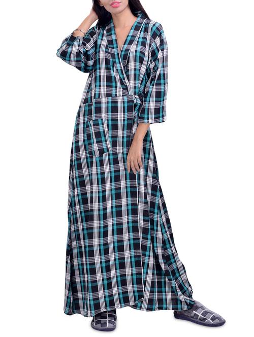 overlap checkered night gown - 16764946 - Very Small Image - 1