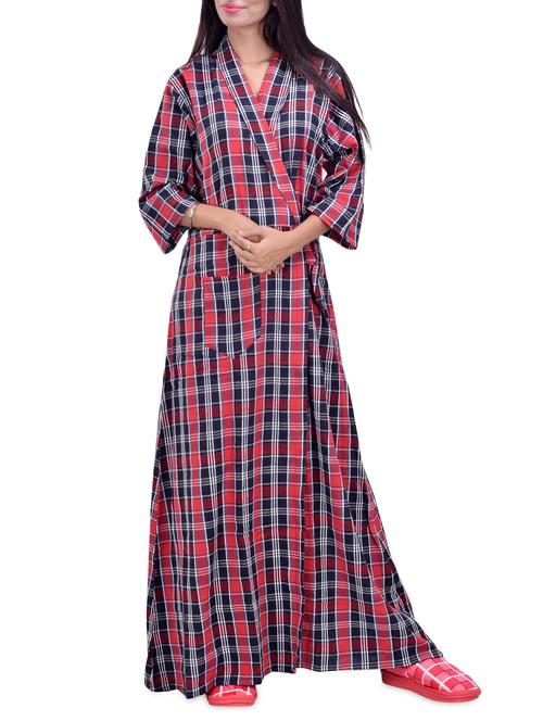 overlap checkered night gown - 16764948 - Very Small Image - 1