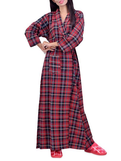 overlap checkered night gown - 16764952 - Very Small Image - 1