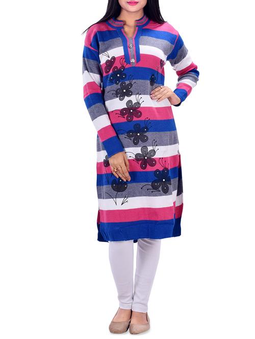 striped woolen kurta - 16765027 - Very Small Image - 1