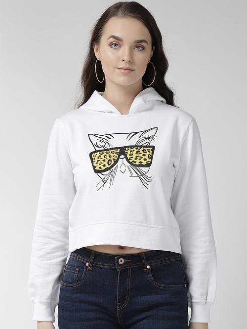 long sleeved quirky print crop sweatshirt - 16765270 - Very Small Image - 1