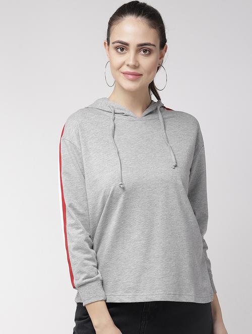 long sleeved side tapping hooded sweatshirt - 16765277 - Very Small Image - 1