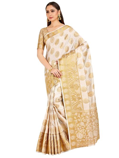 self design kanjivaram saree with blouse - 16765346 - Very Small Image - 1