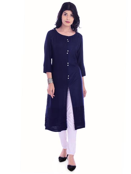 solid straight kurta - 16765554 - Very Small Image - 1