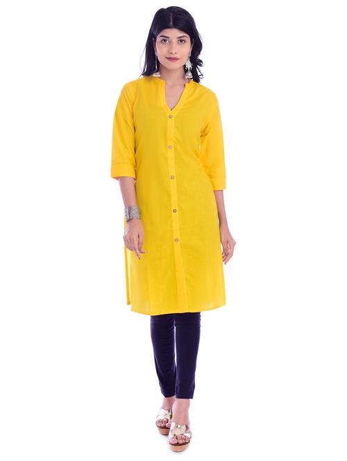 solid straight kurta - 16765571 - Very Small Image - 1