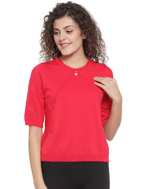 crew neck ribbed solid top - 16767210 - Very Small Image - 1