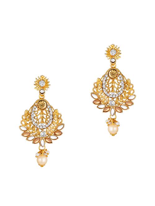 gold brass drop earring - 16767276 - Very Small Image - 1