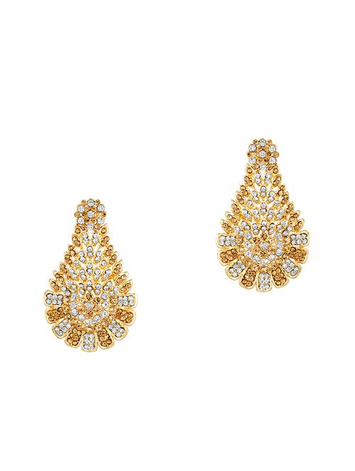 gold brass drop earring - 16767278 - Very Small Image - 1