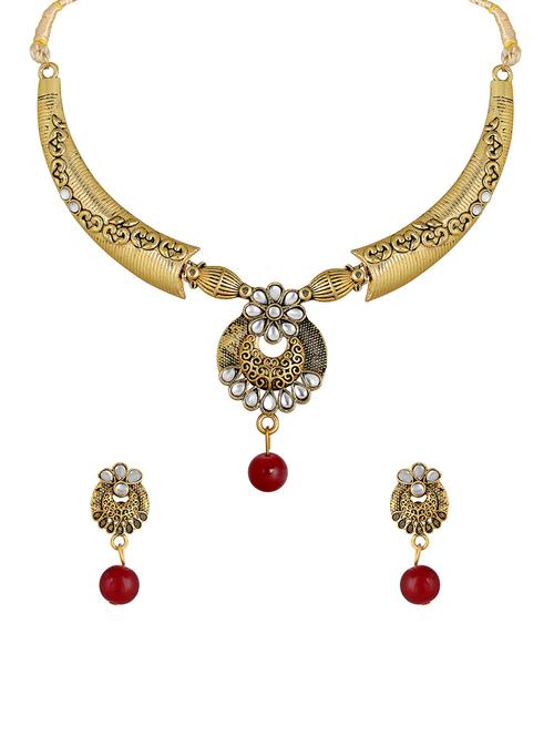 gold brass short necklace - 16767292 - Very Small Image - 1