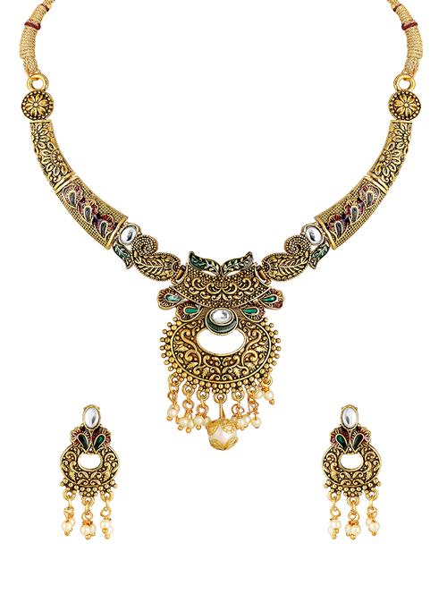 gold brass short necklace - 16767295 - Very Small Image - 1