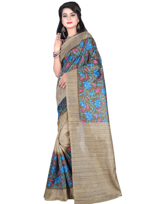 women's self design multi colored saree with blouse - 16767368 - Very Small Image - 1