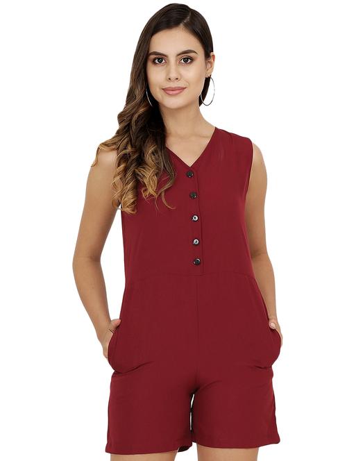 tie back solid romper - 16767581 - Very Small Image - 1