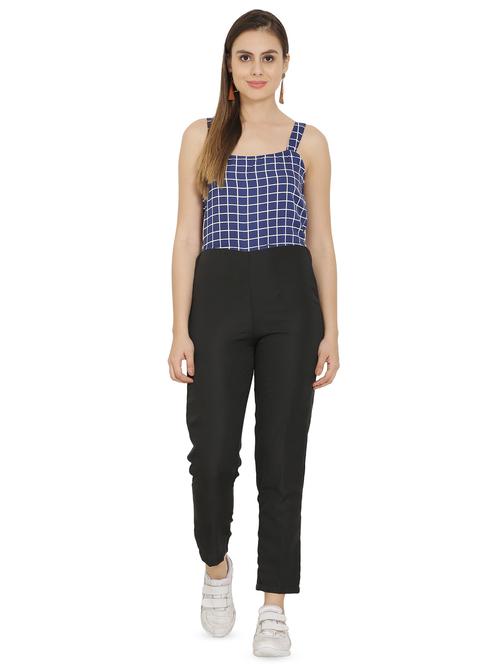 cami neck checkered full leg jumpsuit - 16767589 - Very Small Image - 1