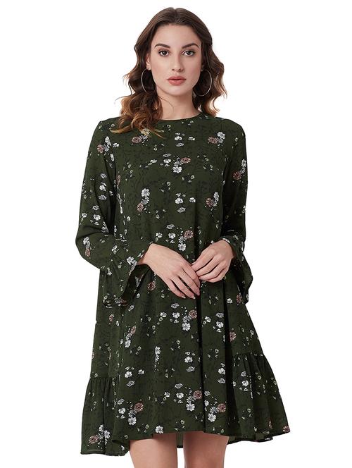 round neck floral a-line dress - 16767806 - Very Small Image - 1