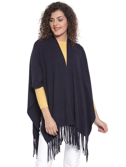 fringed hem asymmetric shrug - 16767911 - Very Small Image - 1
