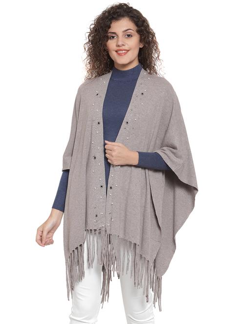 fringed hem asymmetric shrug - 16767914 - Very Small Image - 1