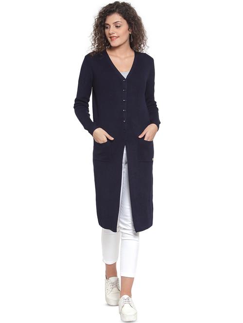 long sleeved pocket detail long cardigan - 16767962 - Very Small Image - 1