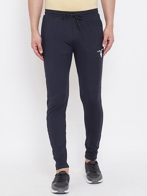 navy blue solid full length track pant - 16768078 - Very Small Image - 1