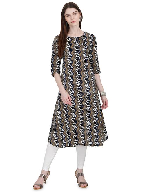 chevron a-line kurta - 16768567 - Very Small Image - 1